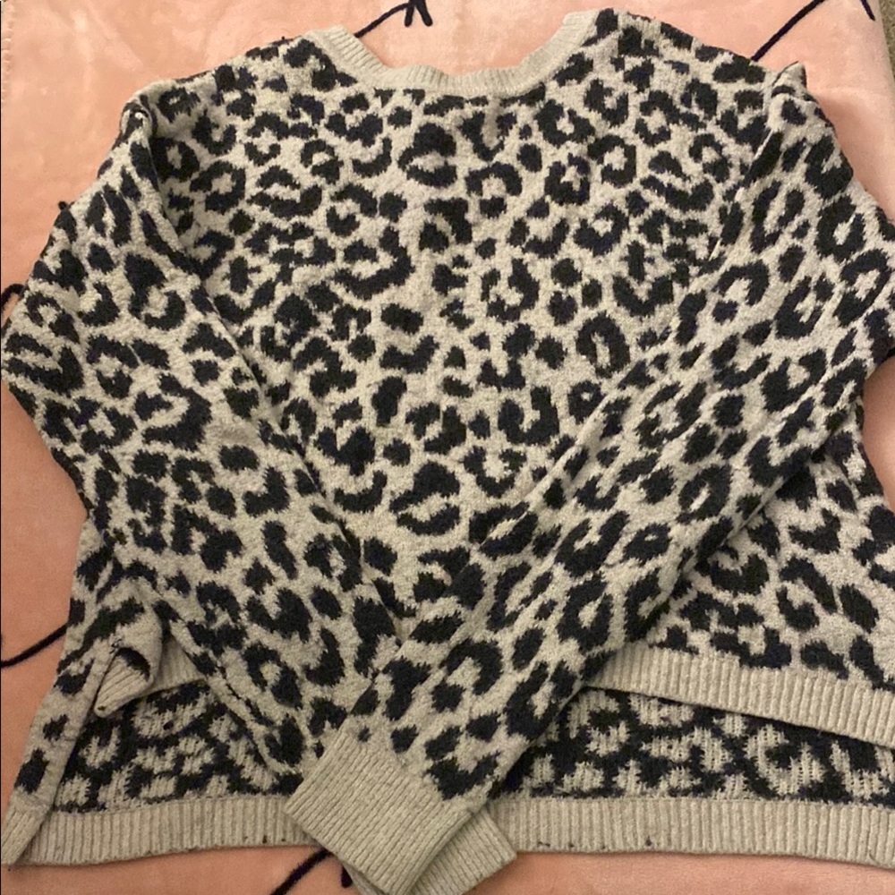 Sincerely Jules Leopard Print Sweater - Black and Cream